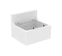 Poste d'eau 46 x 38 cm avec grille porte seau, blanc (S593901)