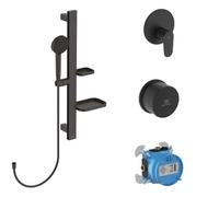 Ideal Standard BE127XG Kit complet de douche en aluminium avec douchette à main et douchette à économie d'eau Noir soyeux