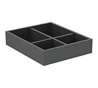Ideal Standard Boîte de rangement Conca T3980Y2 petit, 200 x 230 x 50 mm, 4 compartiments, anthracite mat