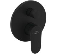 Ideal Standard Cerafine O Nuovo Robinet de salle de bain monocommande encastré avec verrouillage de température à 40 °C, robinet de salle de bain sans bec - Noir Mat