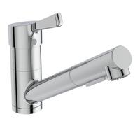 Ideal Standard Ceralife Robinet de cuisine, Hauteur 120 mm - Chrome | Technologie BlueStart, système d'économie d'eau, douchette à main 2 fonctions, rotation 360°, système d'installation EasyFix