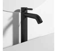 Ideal Standard Mitigeur lavabo Ceraline BC194XG – Silk Noir, saillie 150 mm, base surélevée