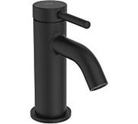 Ideal Standard - Ceraline, Mitigeur monocommande petit, Robinet de lavabo compact avec cartouche FirmaFlow, Sans tige de commande et bonde, Easyfix, Noir soie