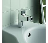 Ideal Standard CeraPlan mitigeur de bidet BD278AA saillie 94 mm, chromé, avec garniture de vidange en métal et fixation Easyfix