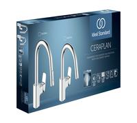 Ideal Standard Robinet de cuisine Ceraplan BD338AA – bec haut chromé avec douchette