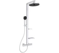 Ideal Standard Ceratherm Alu+ Colonne de douche, Fabriqué à partir de 100% d'aluminium recy ouchette à économie d'eau avec différents types de jets - Argent (356x501x1113 mm)