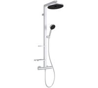 Ideal Standard Ceratherm Alu+ système de douche avec thermostat - Argent | Douchettes économes en eau à 2 fonctions, technologie CoolBody, tablettes réglables, BD583SI