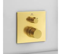 Ideal Standard Ceratherm C100 - Badethermostat Unterputz BS2 DVGW Rosette 163x163mm brushed gold