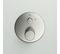 Ideal Standard Ceratherm Kit de finition T100 A5814GN pour thermostat de bain à encastrer, kit 2, acier inoxydable