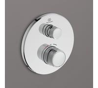 Ideal Standard Mitigeur Douche Encastré Ceratherm Navigo, Ensemble Façade et Corps Rond à Encastrer, 1 Sortie, Cartouche Disque, Limiteur de Débit, Encastré pour Salle de bain Chrome A7295AA