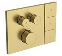 Ideal Standard CeraTherm Navigo Solos kit de finition A7894A2 carré, pour thermostat de douche à encastrer, or brossé