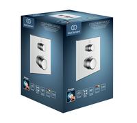 Ideal Standard Ceratherm Navigo Thermostat de douche encastré kit 2, rosace carrée, A7301AA, Couleur: chrome