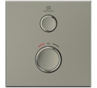 Ideal Standard Ceratherm Navigo Thermostat de douche encastré kit 2, rosace carrée, A7301GN, Couleur: Silver Storm