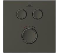 Ideal Standard Ceratherm Navigo Thermostat de douche encastré kit 2, rosace carrée, A7302A5, Couleur: Gris magnétique