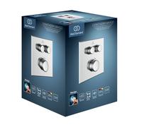 Ideal Standard Ceratherm Navigo Thermostat de douche encastré kit 2, rosace carrée, A7302AA, Couleur: chrome