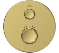 Ideal Standard Ceratherm Navigo Thermostat de douche encastré kit 2, rosace ronde, A7295A2, Couleur: Or brossÃ©