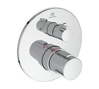 Ideal Standard CERATHERM T100 Ensemble Thermostatique Bain Douche Rond Encastré Corps et Façade Inverseur Deux Sorties Finition Chrome A5814AA
