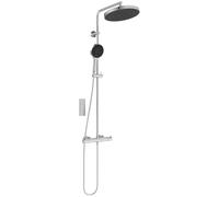 Ideal Standard Ceratherm T125+ Système de douche à économie d'eau avec types de jet variable et protection anti-brûlure (CoolBody), hauteur réglable, flexible de douche 1750 mm, chromé (304 x 586 x