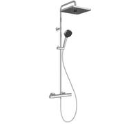 Ideal Standard Ceratherm T25+ Colonne bain-douche, Pommeau de douche à économie d'eau avec jets variables (12 l/min), protection anti-brûlure et fonction thermostat - Chrome (315x510.5x1117 mm)