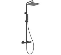 Ideal Standard Ceratherm T25 M Colonne bain-douche, Pommeau de douche à économie d'eau (12 l/min) avec protection anti-brûlure et fonction thermostat - Noir Mat (315x505.5x1117 mm)