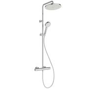Ideal Standard Ceratherm T25 N Colonne bain-douche, Pommeau de douche rond, douche économique en eau avec jets réglables (8 l/min), protection anti-brûlure - Chrome (315x510.5x1117 mm)