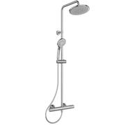 Ideal Standard Ceratherm T25 Système de douche, pommeau de douche à économie d'eau avec jets variables et protection contre les brûlures (CoolBody), flexible de douche - Chromé (315x492,5x1117 mm)