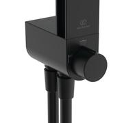 Ideal Standard Ceratwist Alu+ Système de douche sans robinetterie, avec 2 tablettes, douchette à main 2 fonctions, douches de tête rondes 2 fonctions, Silk Black, BE214XG