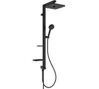 Ideal Standard Ceratwist Alu+ système douche Eco, angulaire - Noir | Douchette 2 fonctions, combinable avec robinet apparent, tablettes réglables, BE215XG