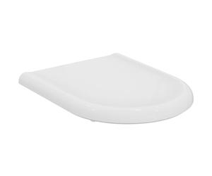 Ideal Standard Clodia Abattant WC, forme arrondie, Siège de toilette durable, comprenant un jeu de charnières pour une installation facile, en duroplast robuste - Blanc italien (355x445x45 mm)