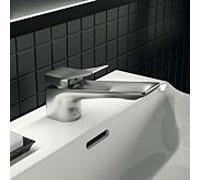 Ideal Standard Conca mitigeur lavabo BC753GN avec garniture de vidage , projection 132mm, Silver Storm