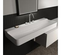 Ideal Standard Vasque Conca T384301 avec 3 trous pour robinetterie, sans trop-plein, sol, 1200 x 450 x 145 mm, blanc