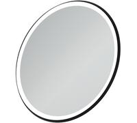 Ideal Standard Conca miroir mural avec lumière d'ambiance, rond, avec cadre noir, T4133BH, Exécution: diamètre : 900mm
