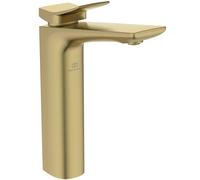 Ideal Standard Conca Mitigeur de lavabo, socle rallongé, saillie 150mm, avec vidage, BC757A2, Couleur: Or brossÃ©