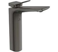 Ideal Standard Conca mitigeur lavabo BC758A5 avec base allongée, sans mitigeur lavabo vidage, saillie 150 mm, Gry magnétique