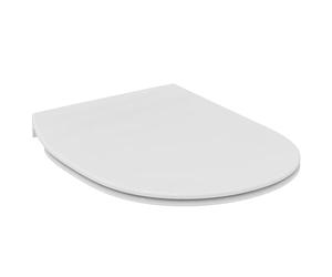 Ideal Standard Connect abattant WC, Softclose, forme fine en D - Blanc | Abattant WC amovible avec mécanisme de fermeture en douceur (Softclose) et charnières robustes en acier inoxydable, E772401
