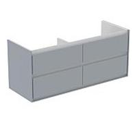Ideal Standard Connect Air Meuble sous-lavabo double, 1200x440x517mm, 4 coulisses, E0822EQ, Couleur: Gris clair brillant / blanc mat