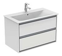 Ideal Standard Connect Air Meuble sous-vasque, 800x440x517mm, 2 coulisses, E0819KN, Couleur: Blanc brillant / gris clair mat