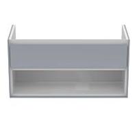 Ideal Standard Connect Air Ideal Standard E0828EQ, gris clair brillant / blanc mat, 1 compartiment tiroir