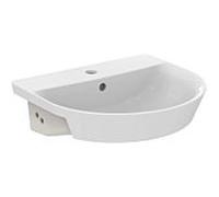 Ideal Standard Connect Air Ideal Standard semi-encastrée E035801 50x45cm, avec trou pour robinetterie et trop-plein, blanc