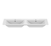 Ideal Standard Connect Air Ideal Standard vasque double E027301 124x46cm, blanc , avec trous pour robinetterie et trop-plein