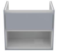 Ideal Standard Connect Air Meuble sous-vasque, 600x440x517mm, 1 tiroir, E0826EQ, Couleur: Gris clair brillant / blanc mat