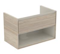 Ideal Standard Connect Air Meuble sous-vasque, 800x440x517mm, 1 tiroir, E0827UK, Couleur: Décor pin clair / brun mat