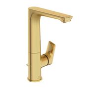Ideal Standard Connect Air mitigeur lavabo A7020A2 bec haut en fonte orientable, saillie 140mm, avec garniture de vidage , or brossé