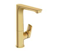 Ideal Standard Connect Air mitigeur lavabo A7023A2 bec haut en fonte orientable, saillie 140mm, sans garniture de vidange , or brossé