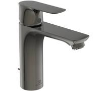Ideal Standard Connect Air Mitigeur monocommandé pour lavabo, Grande, basse pression, saillie 125mm, avec vidage, A7054A5, Couleur: Gris magnétique