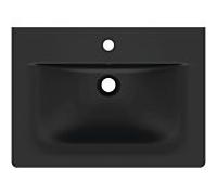 Ideal Standard Connect Air lavabo pour meuble 640mm, 1 trou de robinet, avec trop-plein, E0289V3, Couleur: Noir Mat