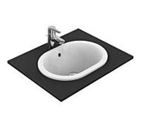 Ideal Standard Connect lavabo à encastrer E504501 ovale, sans trou pour robinetterie, avec trop-plein, 48 x 35 cm, blanc
