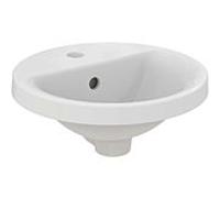 Ideal Standard Connect vasque à encastrer E5041MA rond, avec trou pour robinetterie et trop-plein, Ø 38 cm, blanc Ideal Plus