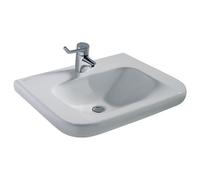 Ideal Standard Contour 21 S253301 accessible en fauteuil roulant, 65 x 55,5 cm, avec trou pour robinet, sans trop-plein, blanc