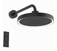 Ideal Standard Solos douche à effet pluie A7890XG 3 fonctions, avec raccordement mural, avec anneau lumineux LED, noir soie